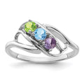 Sterling Silver Rhodium-plated Family Jewelry Mounting