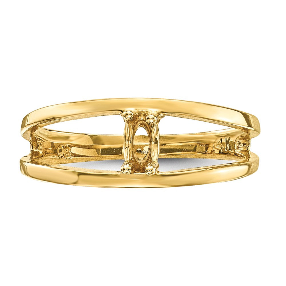 14k Polished 1-Stone Mothers Ring Mounting