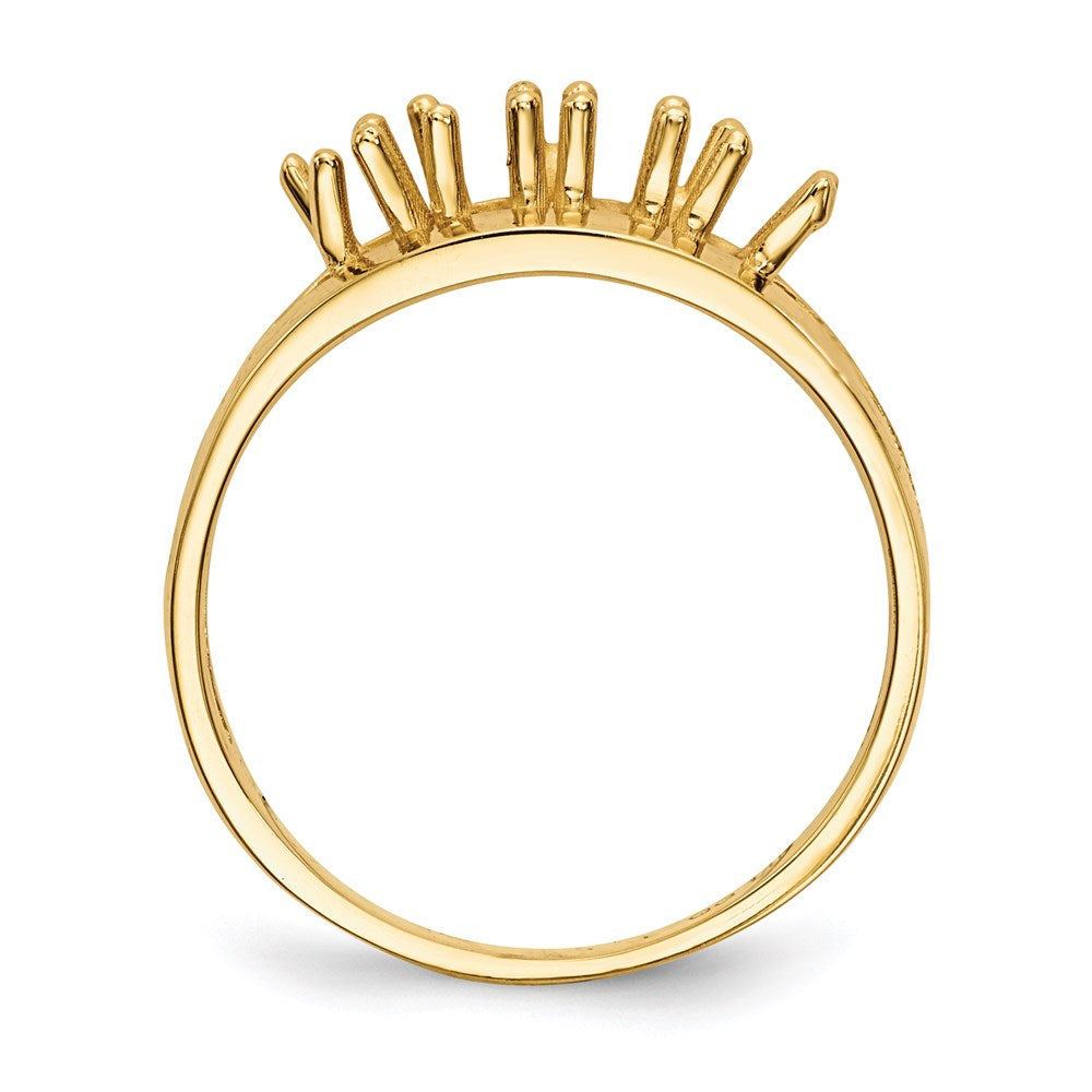 14k Polished 2-Stone Mothers Ring Mounting