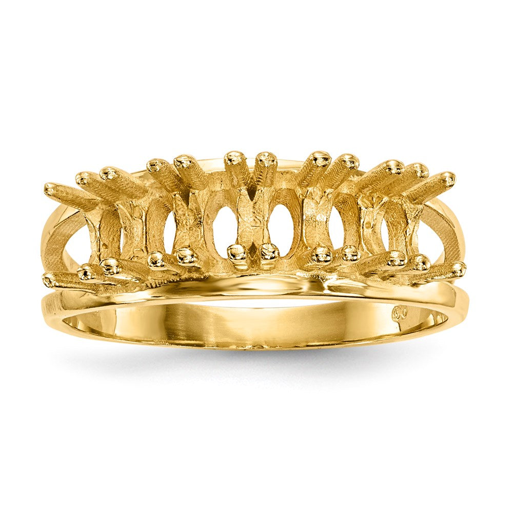 14k Polished 6-Stone Mothers Ring Mounting