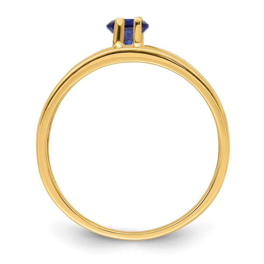14k 5x3mm Oval Synthetic Family Jewelry Ring