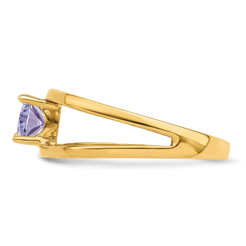 14k 5x3mm Oval Synthetic Family Jewelry Ring
