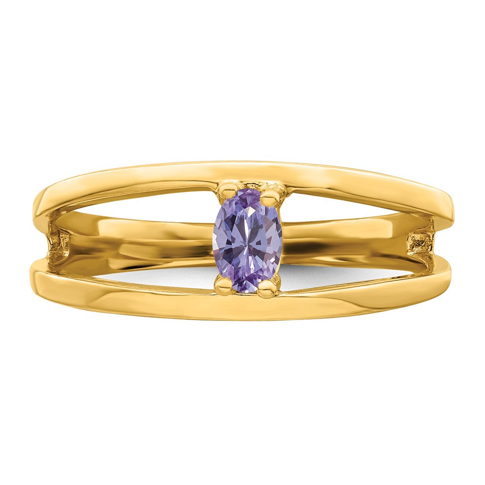 14k Polished 1-Stone Mothers Ring Mounting