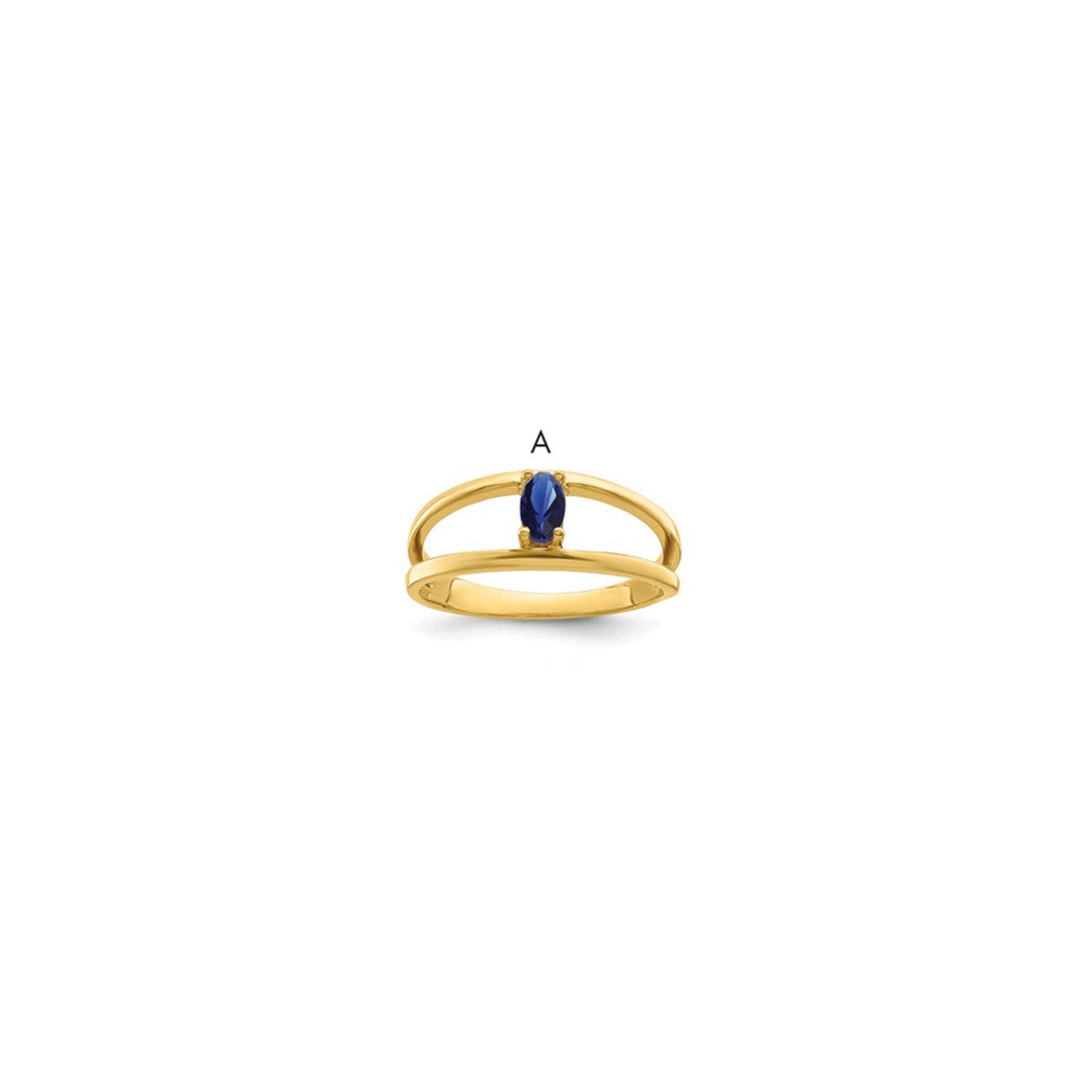 14k 5x3mm Oval Synthetic Family Jewelry Ring