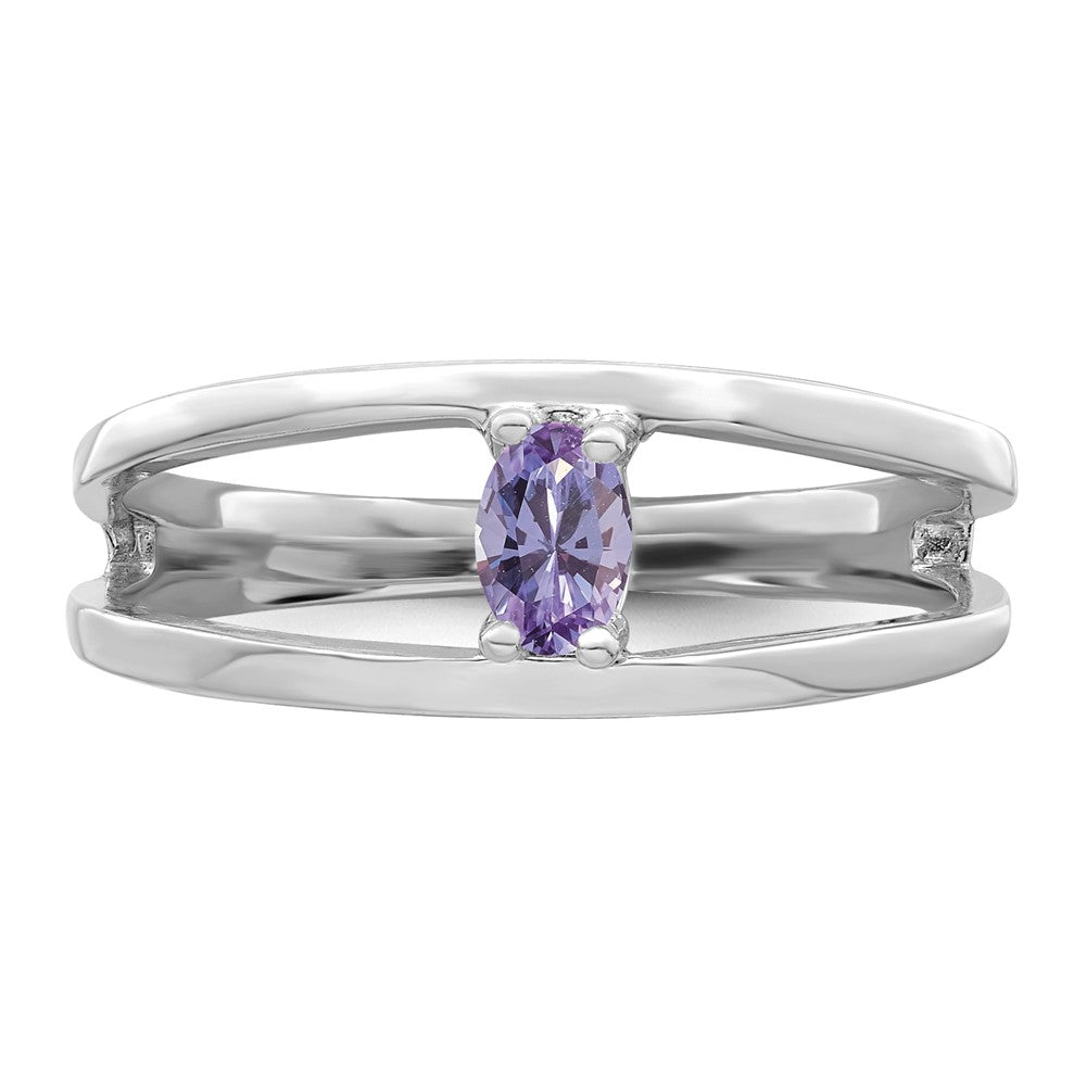 14k White Gold Genuine 1 Stone Mother's Ring