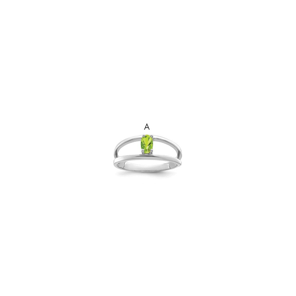 14k White Gold Synthetic Family Jewelry Ring