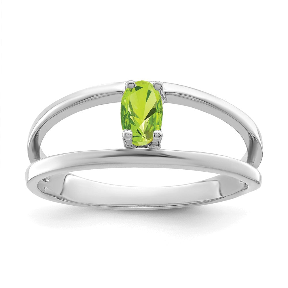 14k White Gold Genuine 1 Stone Mother's Ring