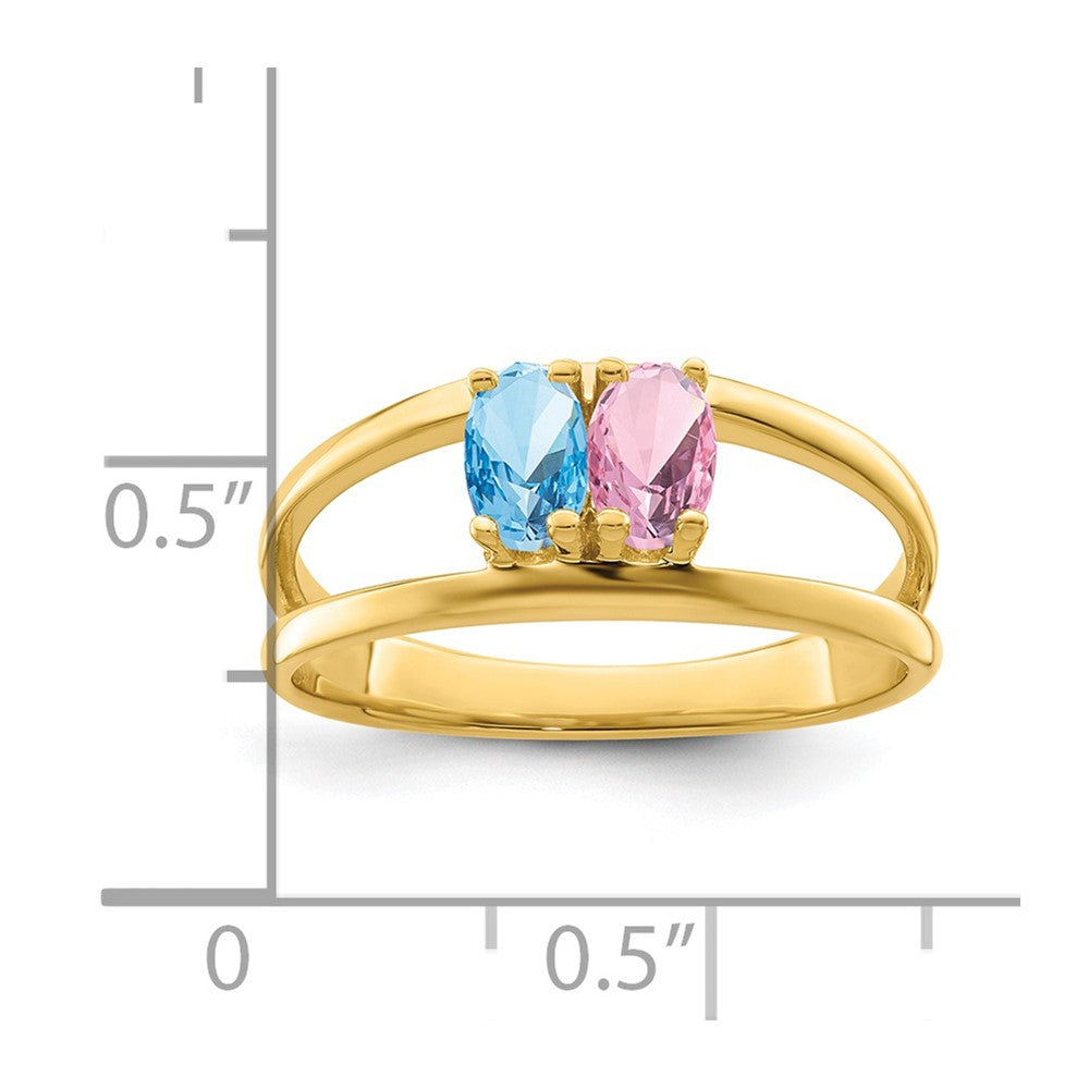 14k Synthetic Family Jewelry Ring