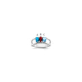 14k White Gold Genuine 3 Stone Mother's Ring