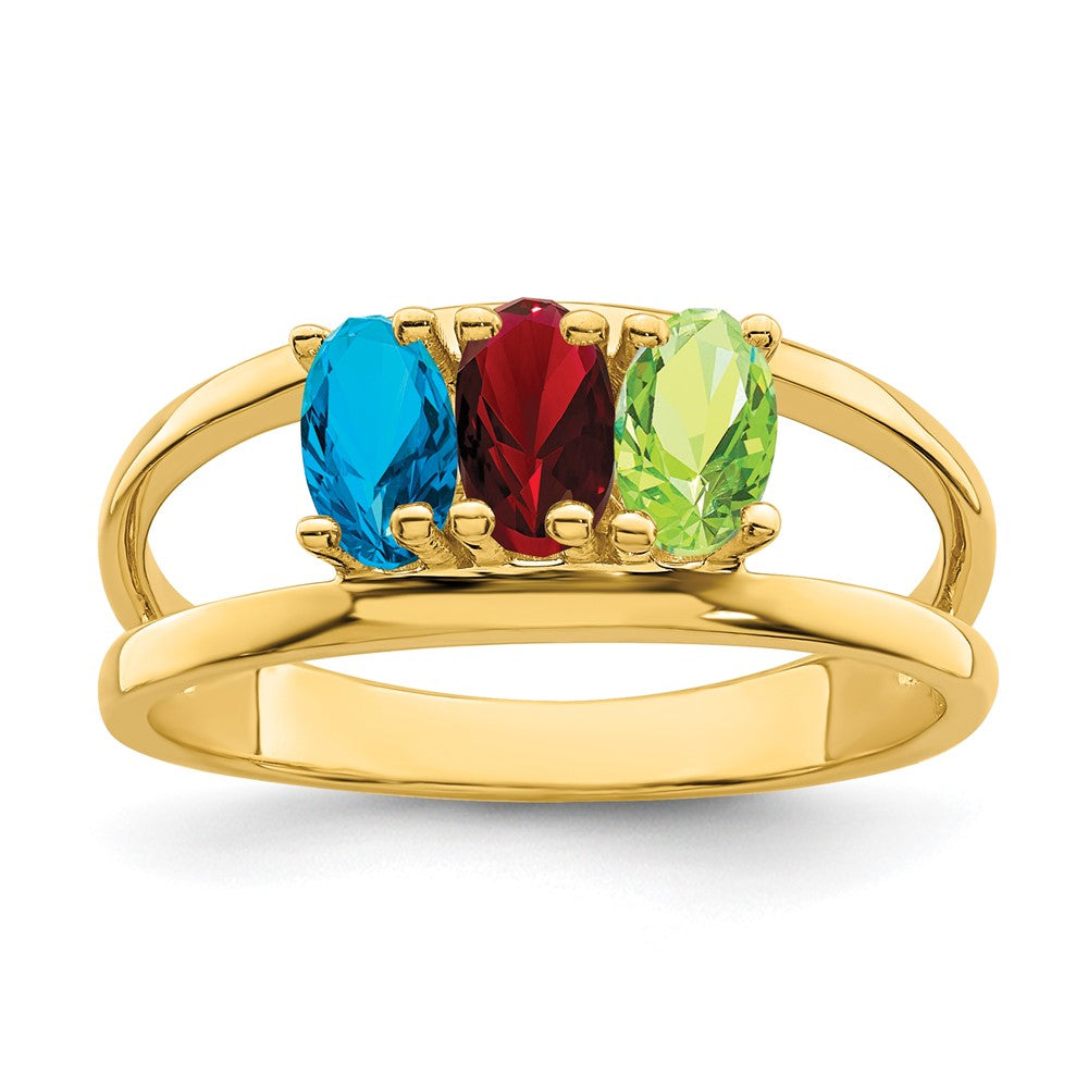 14k Synthetic Family Jewelry Ring