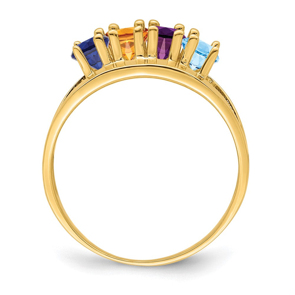 14k Synthetic Family Jewelry Ring