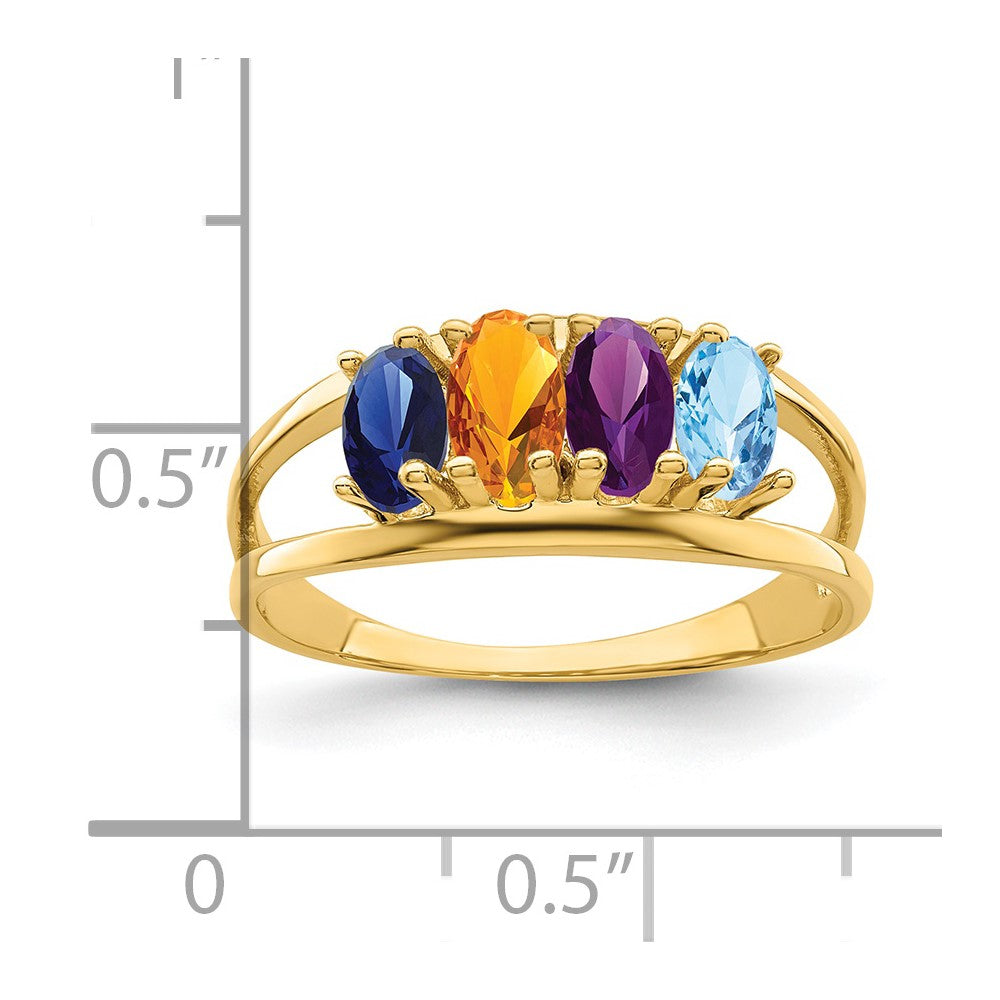 14k Synthetic Family Jewelry Ring