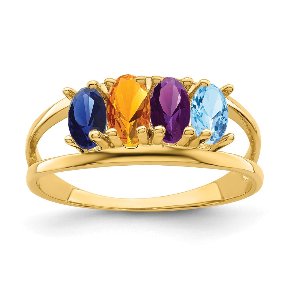 14k Synthetic Family Jewelry Ring