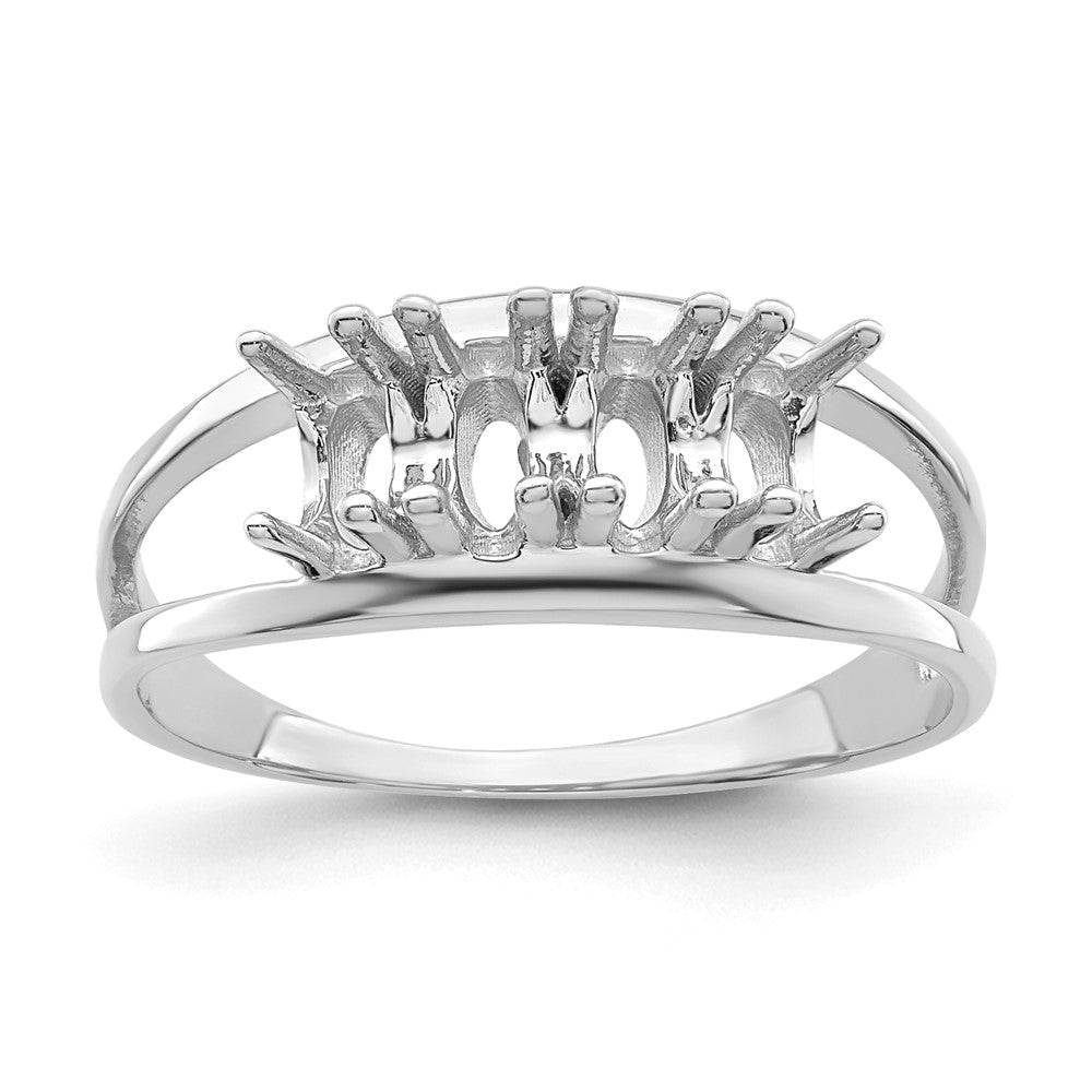14k White Gold Synthetic Family Jewelry Ring
