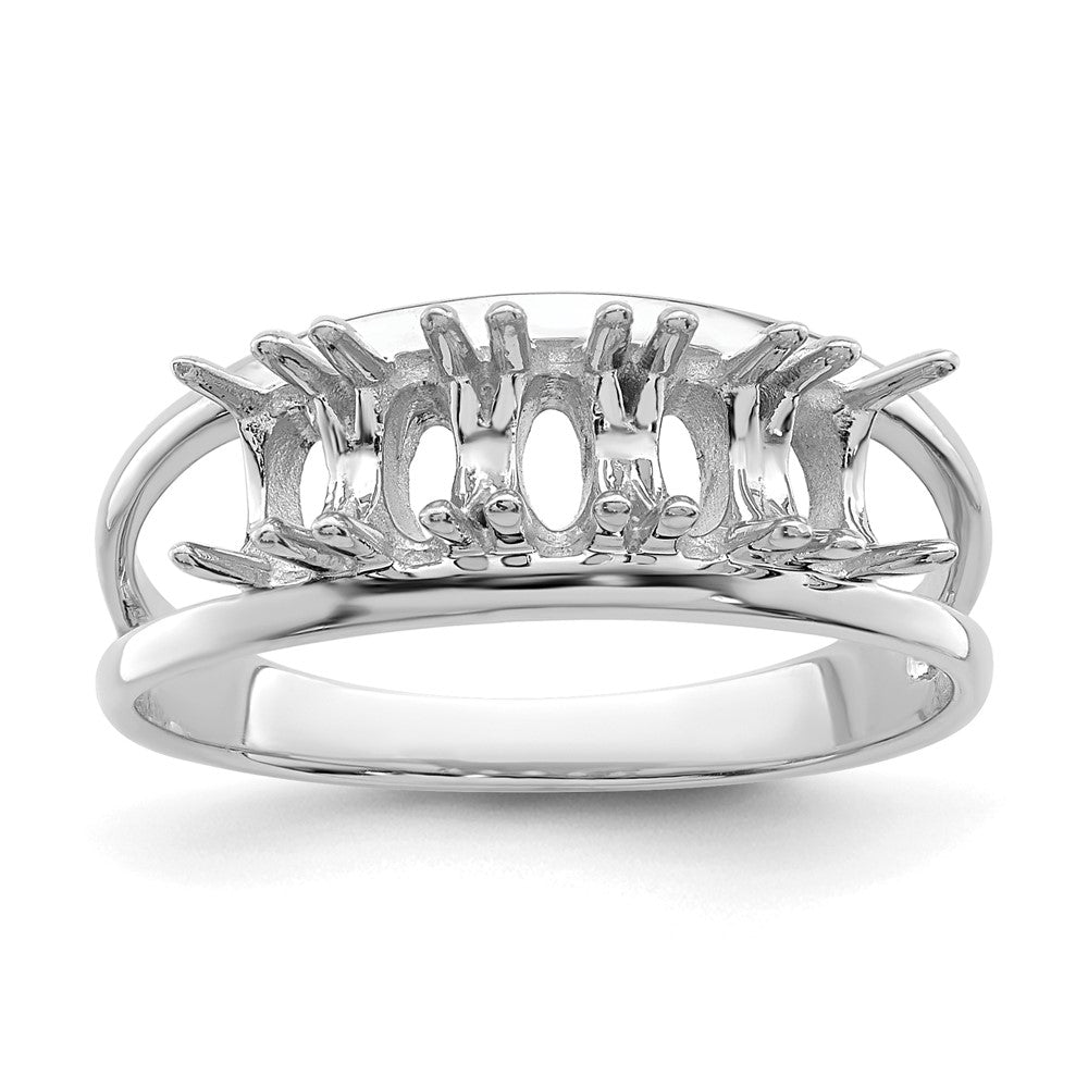 14k White Gold Genuine 5 Stone Mother's Ring