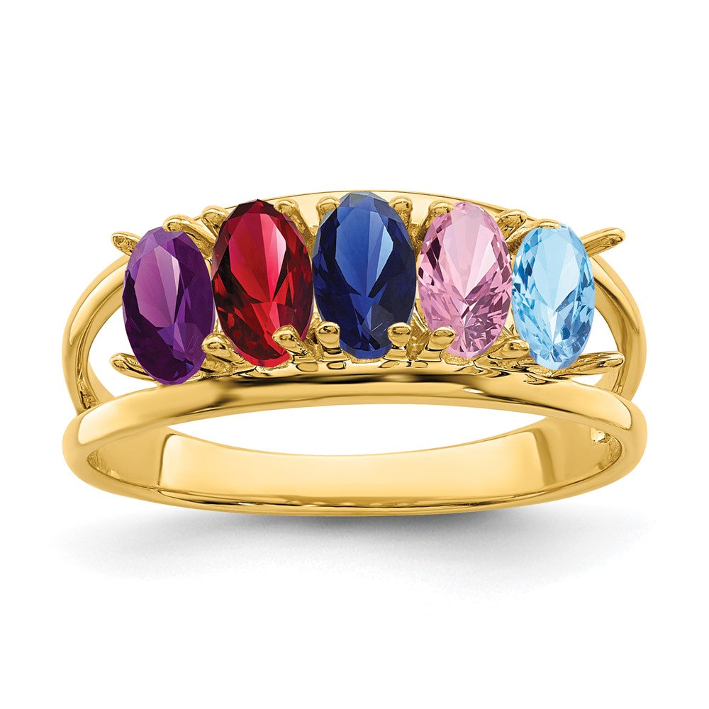 14k Synthetic Family Jewelry Ring