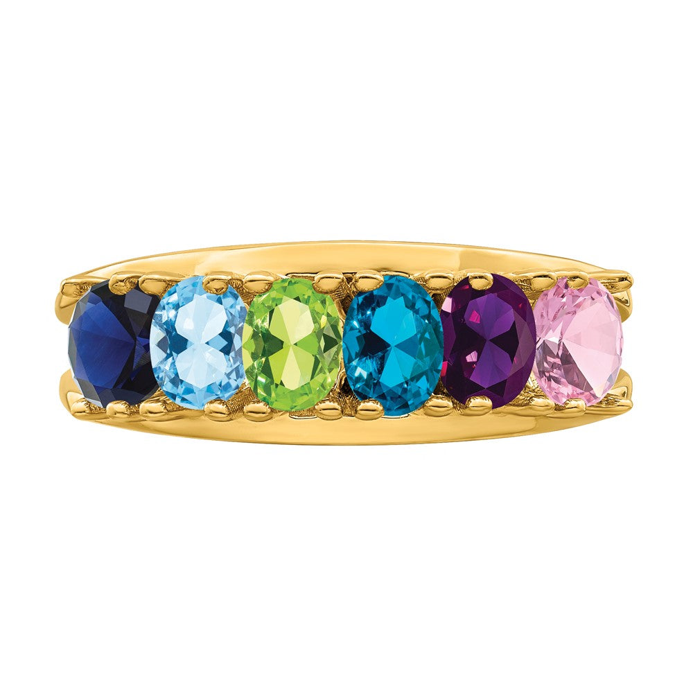 14k Synthetic Family Jewelry Ring