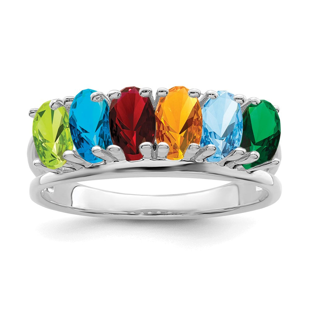 14k White Gold Family Jewelry Ring
