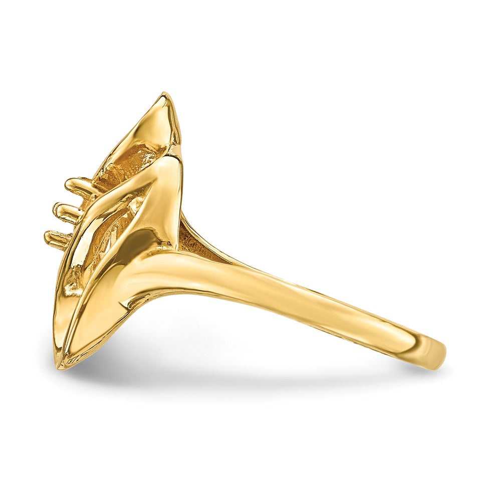 14k Polished 1-Stone Mothers Ring Mounting