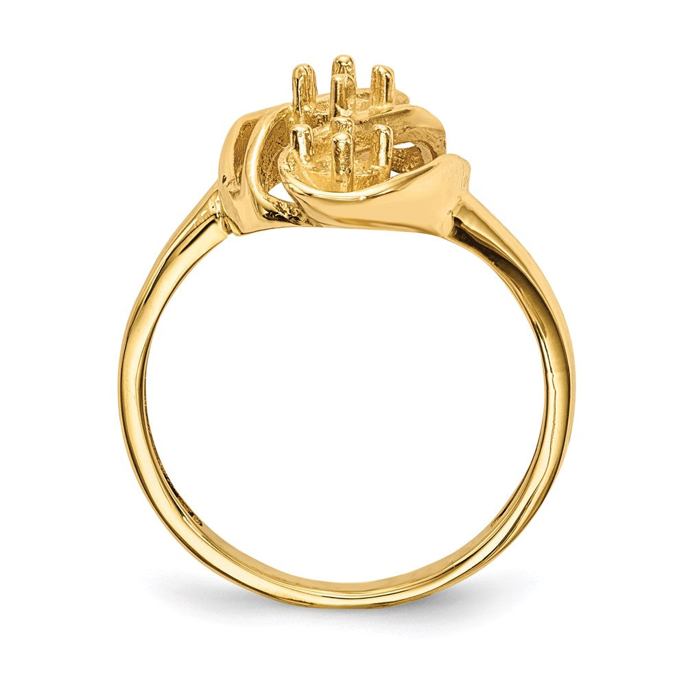14k Polished 3-Stone Mothers Ring Mounting