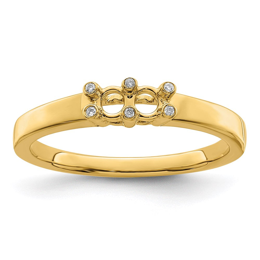 14K Family Jewelry Genuine Stone & Diamond Set Ring