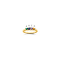 14K Family Jewelry Synthetic Stone & Diamond Set Ring