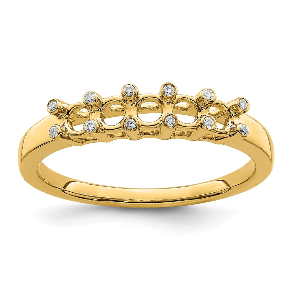 14K Family Jewelry Synthetic Stone & Diamond Set Ring