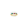 14K Family Jewelry Synthetic Stone & Diamond Set Ring