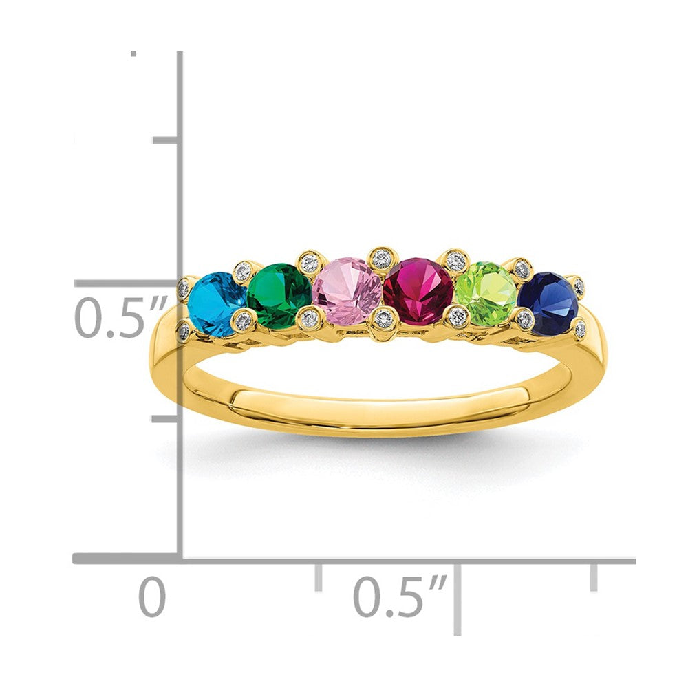 14K Family Jewelry Genuine Stone & Diamond Set Ring