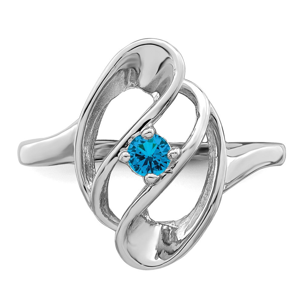 14k White Gold Polished 1-Stone Mothers Ring Mounting