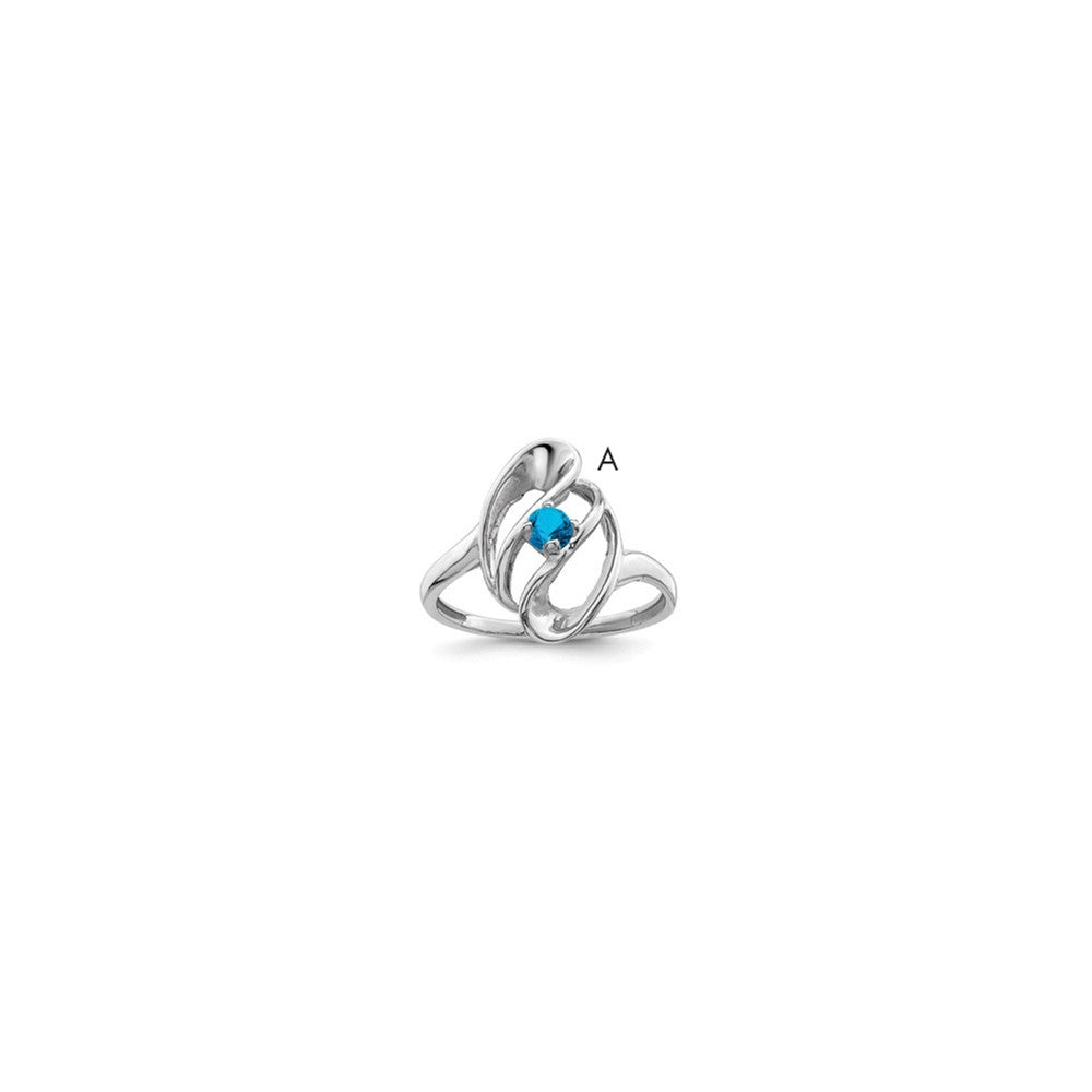 14k White Gold 3mm Synthetic family jewelry ring
