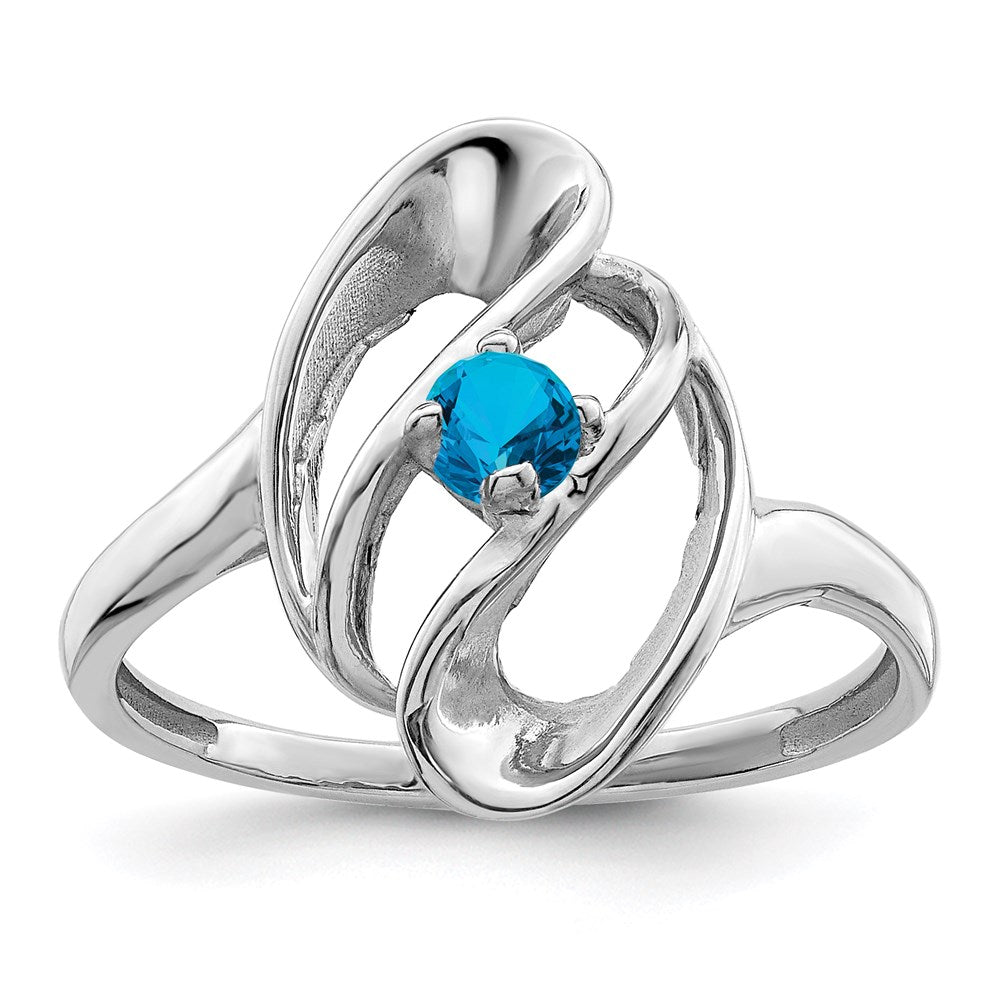 14k White Gold Polished 1-Stone Mothers Ring Mounting