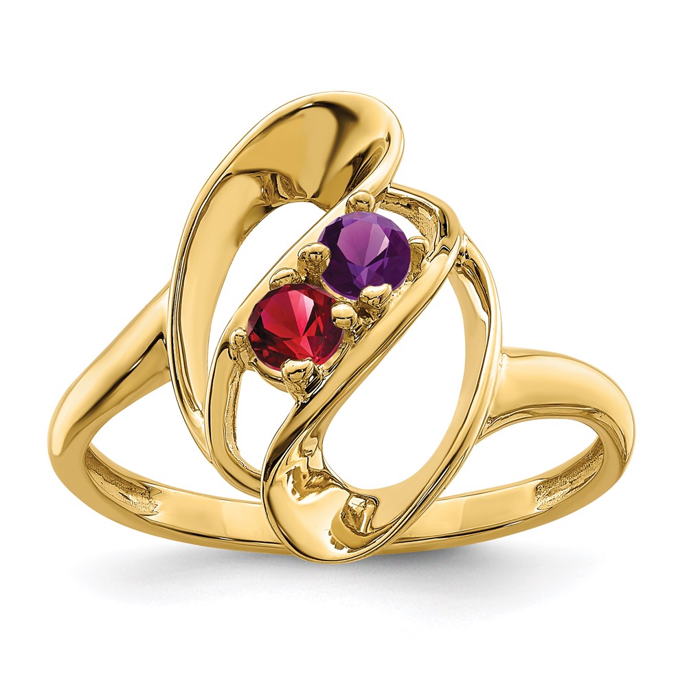 14k Synthetic Family Jewelry Ring