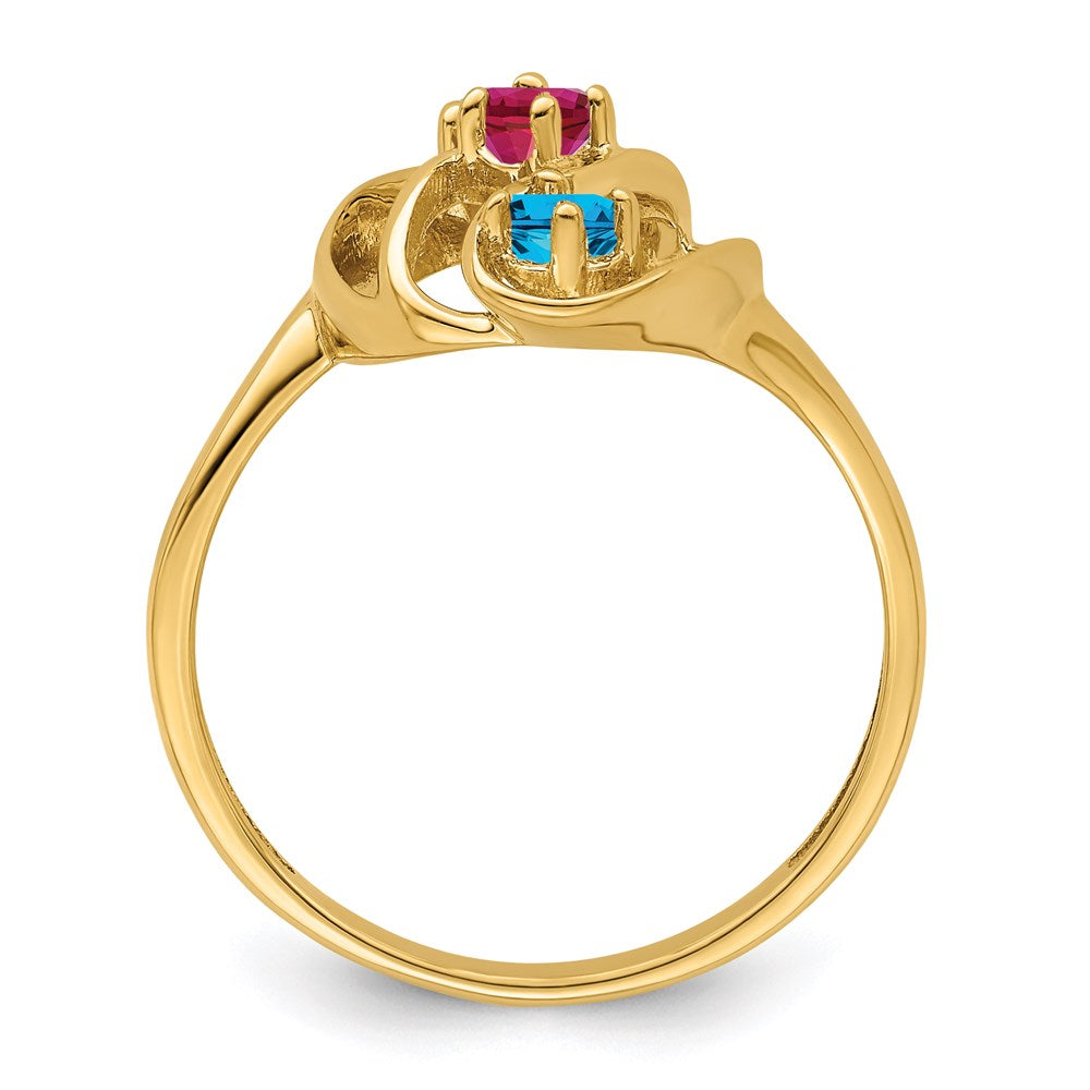 14k Polished 3-Stone Mothers Ring Mounting