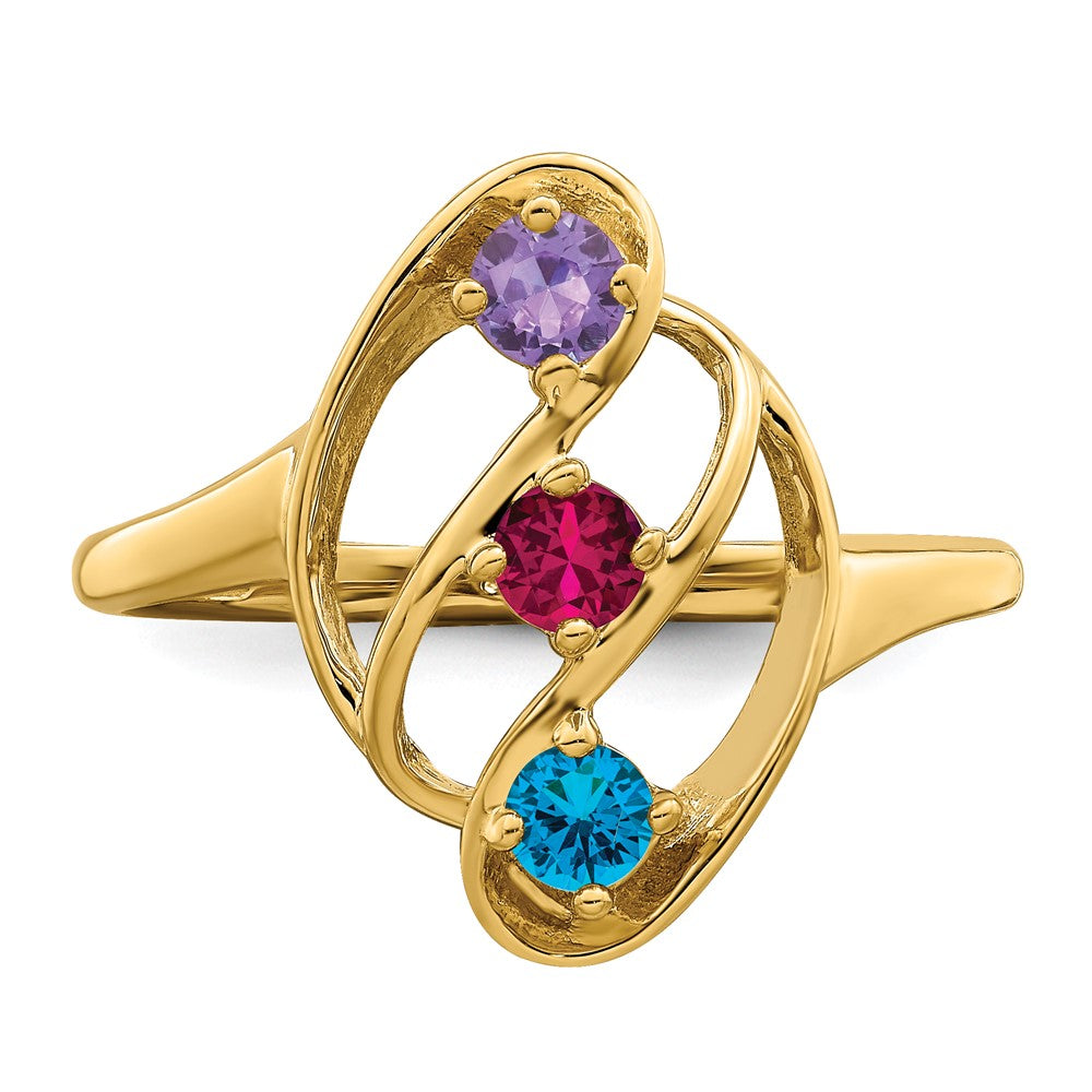 14k Synthetic Family Jewelry Ring
