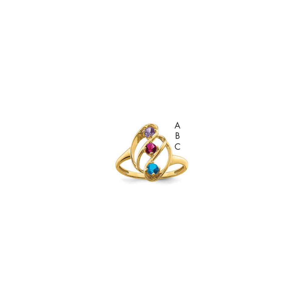 14k Synthetic Family Jewelry Ring