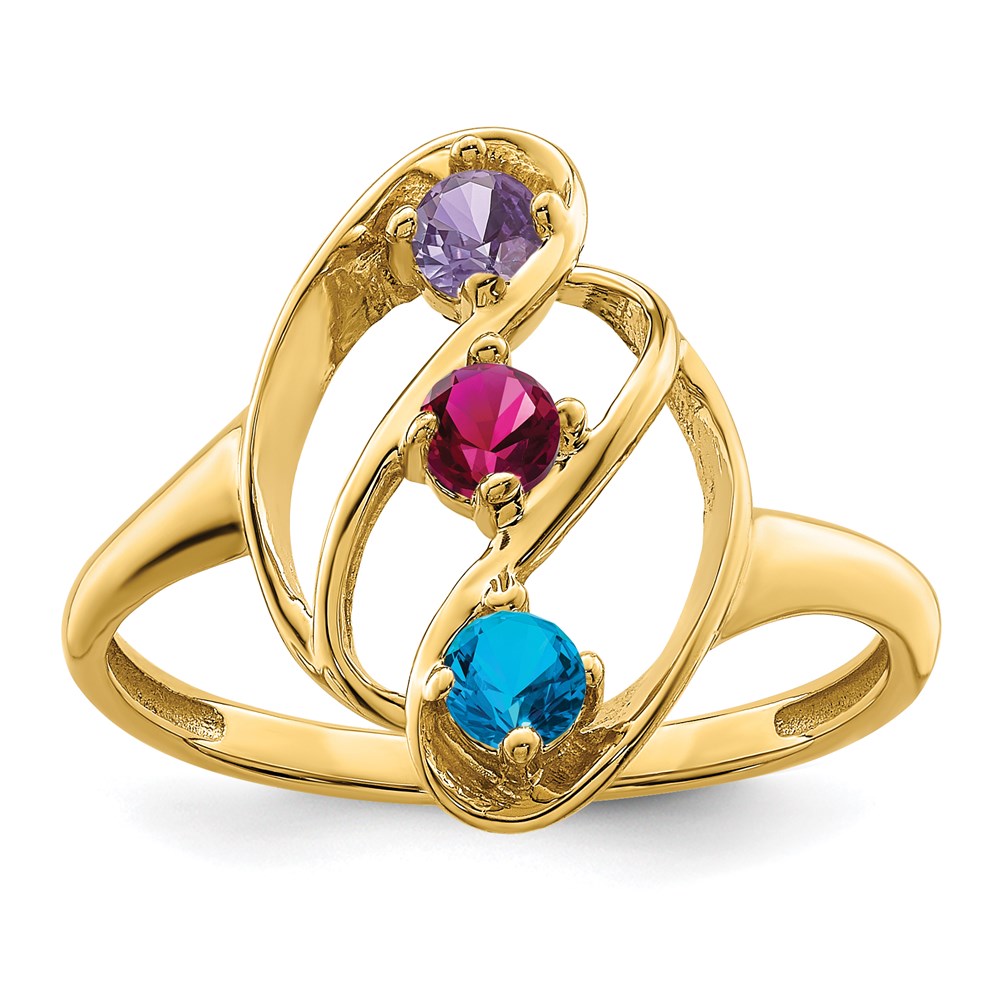 14k Synthetic Family Jewelry Ring