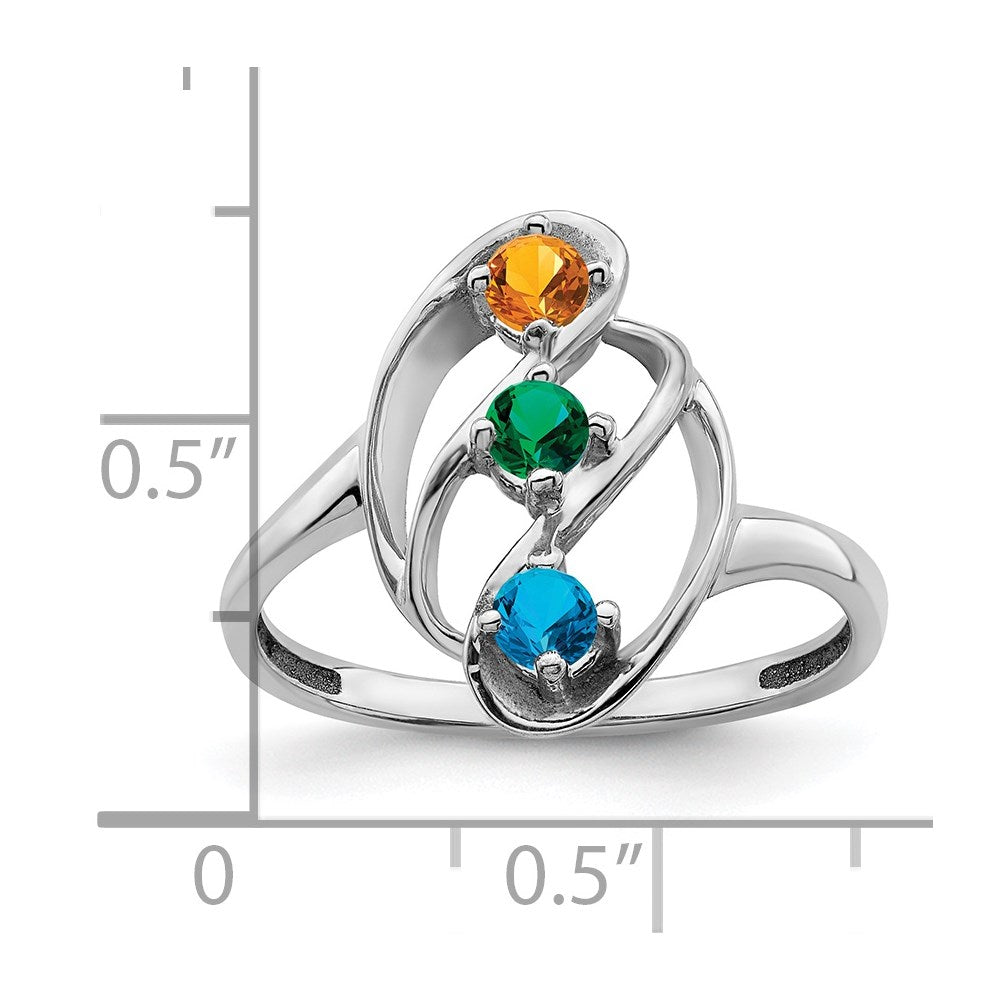 Sterling Silver Rhodium-plated Family Jewelry Mounting
