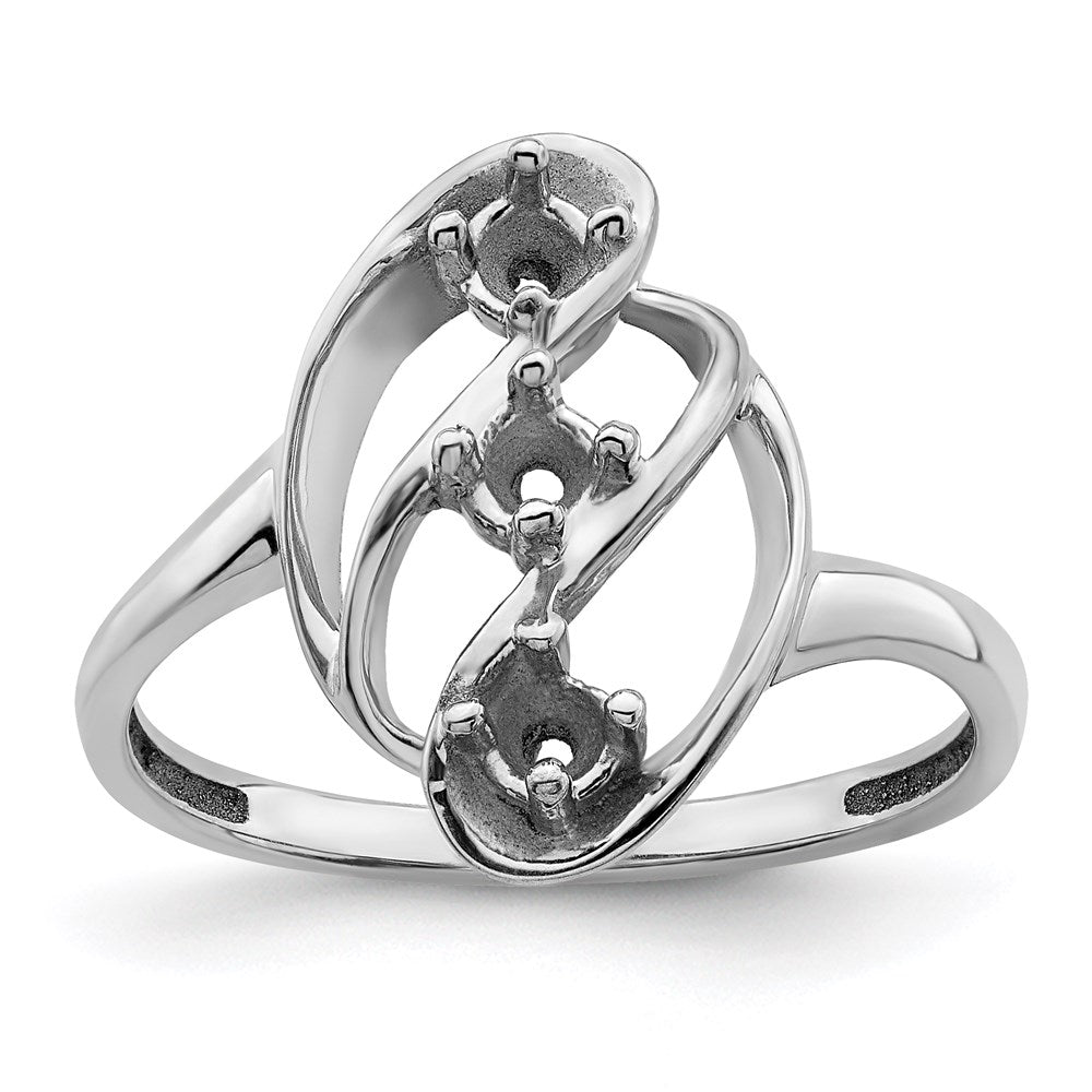 14k White Gold Synthetic Family Jewelry Ring
