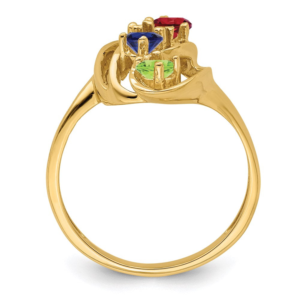 14k Synthetic Family Jewelry Ring