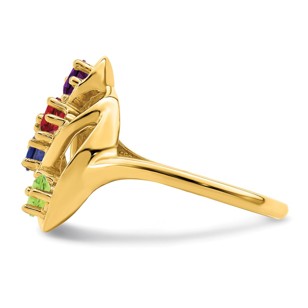 14k Synthetic Family Jewelry Ring