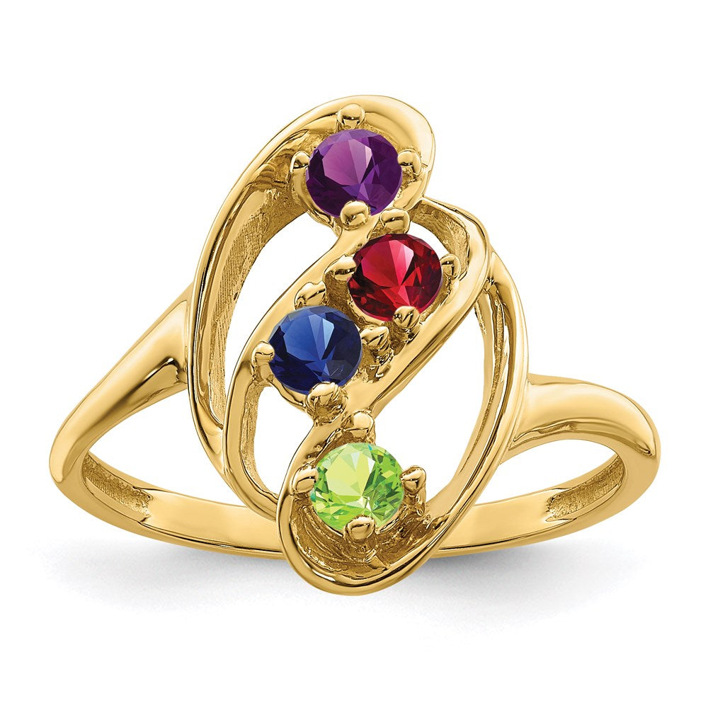 14k Synthetic Family Jewelry Ring