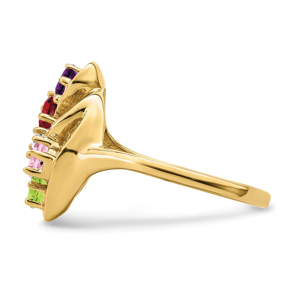 14k Polished 5-Stone Mothers Ring Mounting