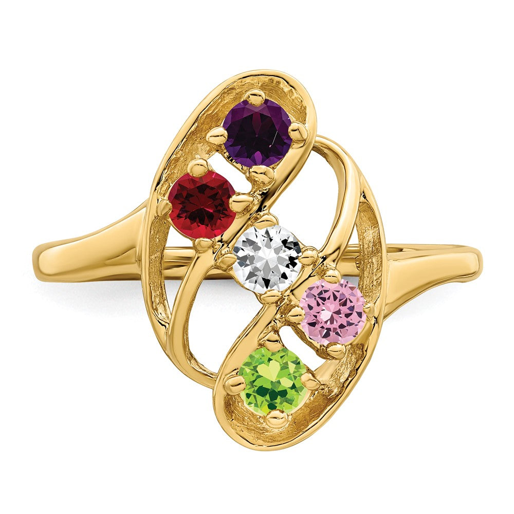 14k Synthetic Family Jewelry Ring