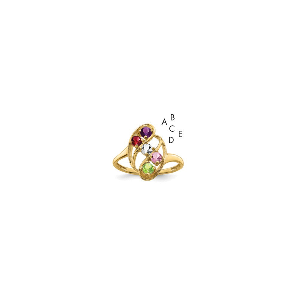 14k Synthetic Family Jewelry Ring