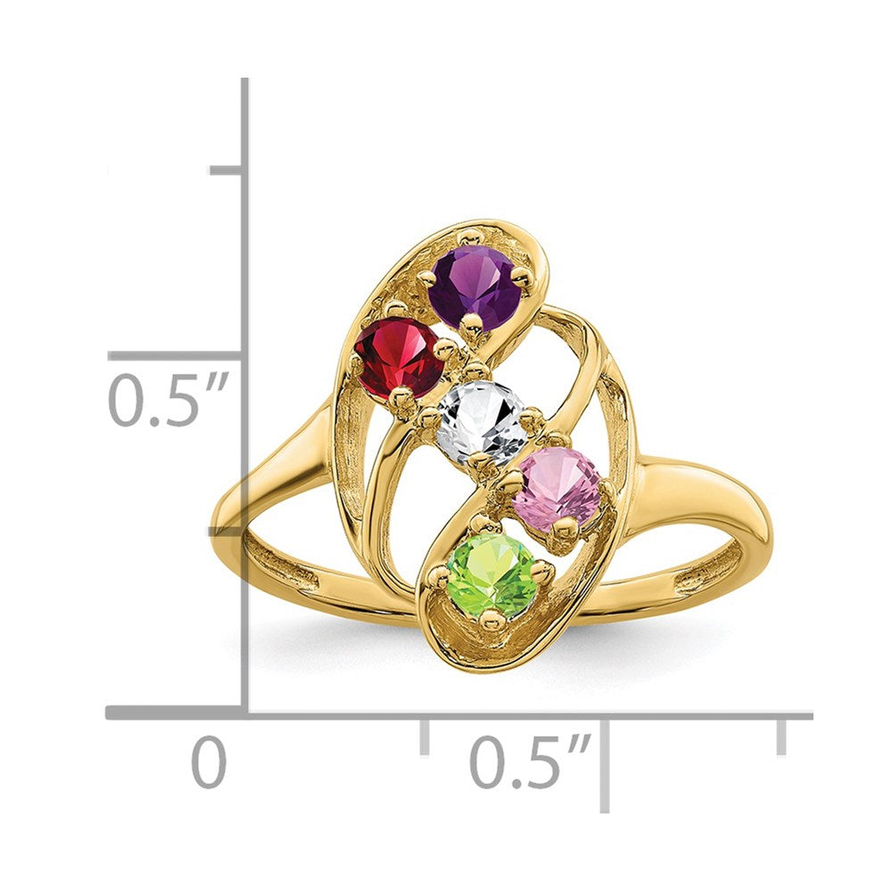 14k Synthetic Family Jewelry Ring