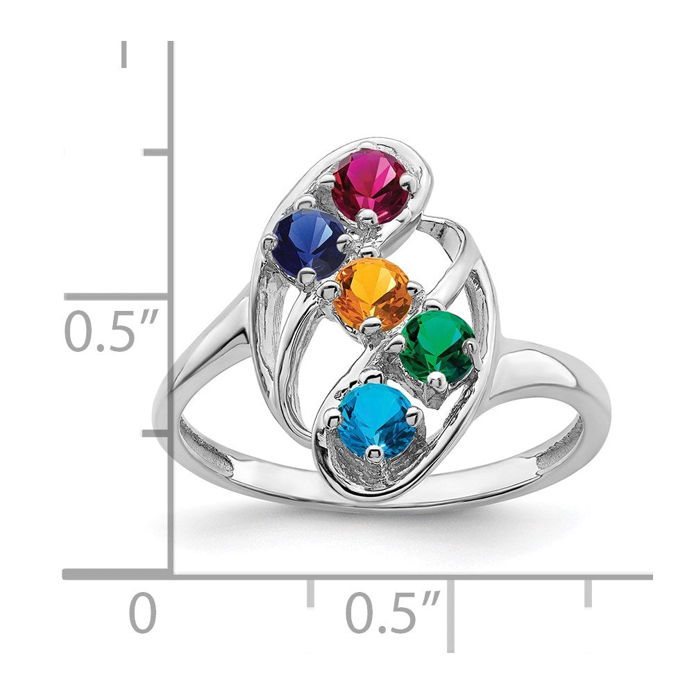 14k White Gold Family Jewelry Ring
