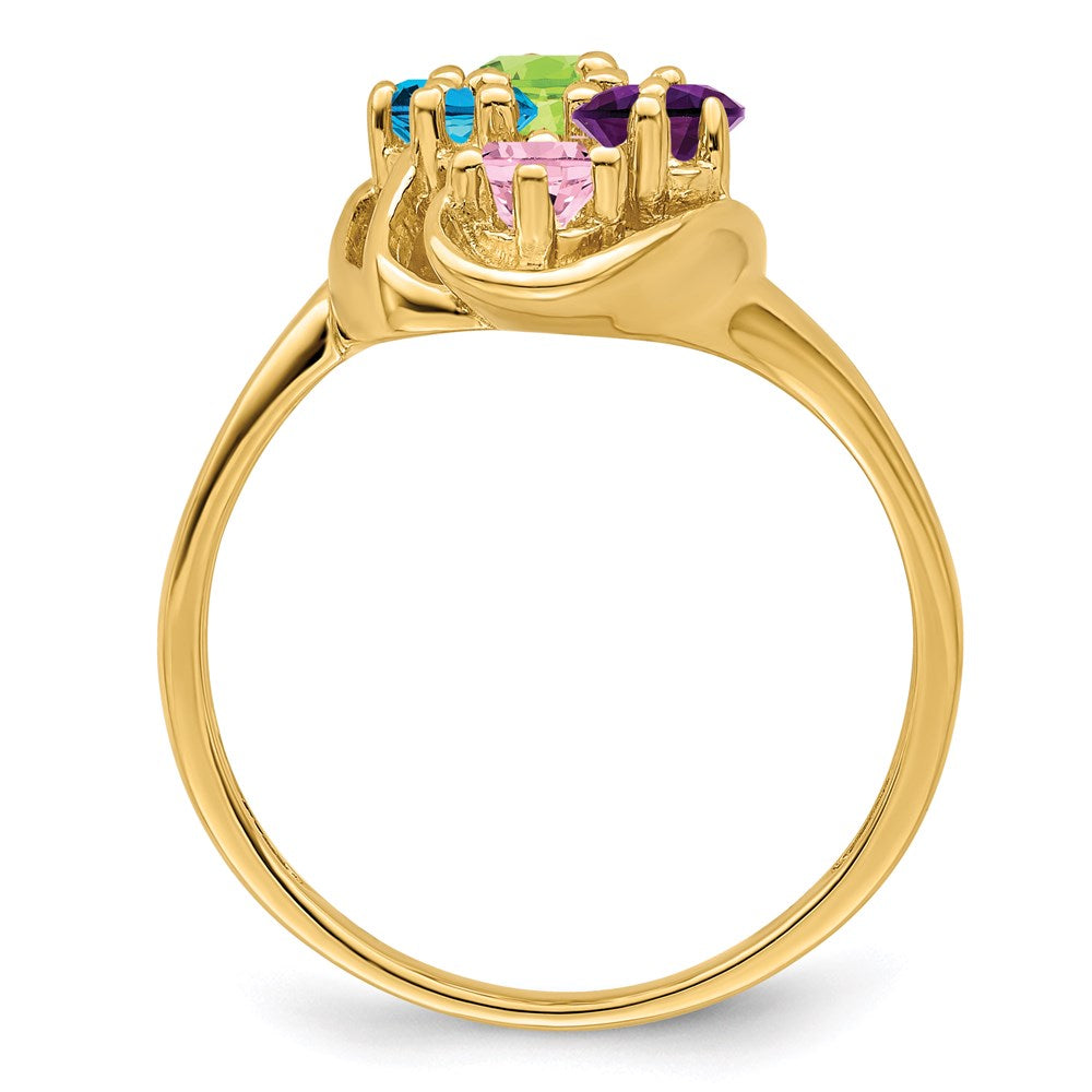 14k Synthetic Family Jewelry Ring