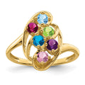14k Polished 6-Stone Mothers Ring Mounting
