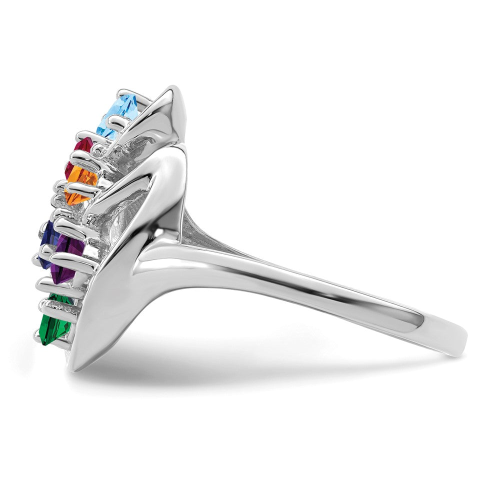14k White Gold Family Jewelry Ring